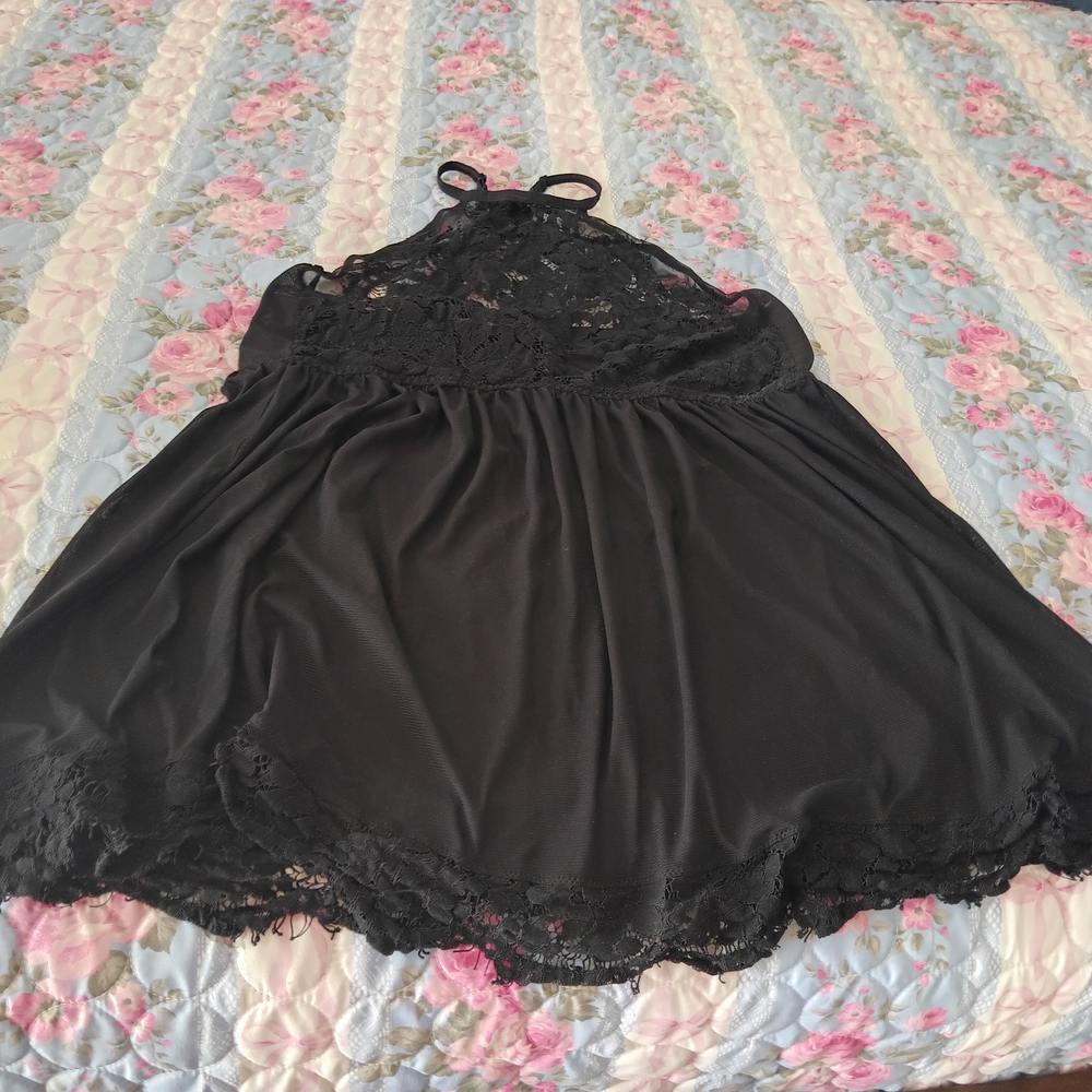 torrid Black Lace Halter Sleep Chemise